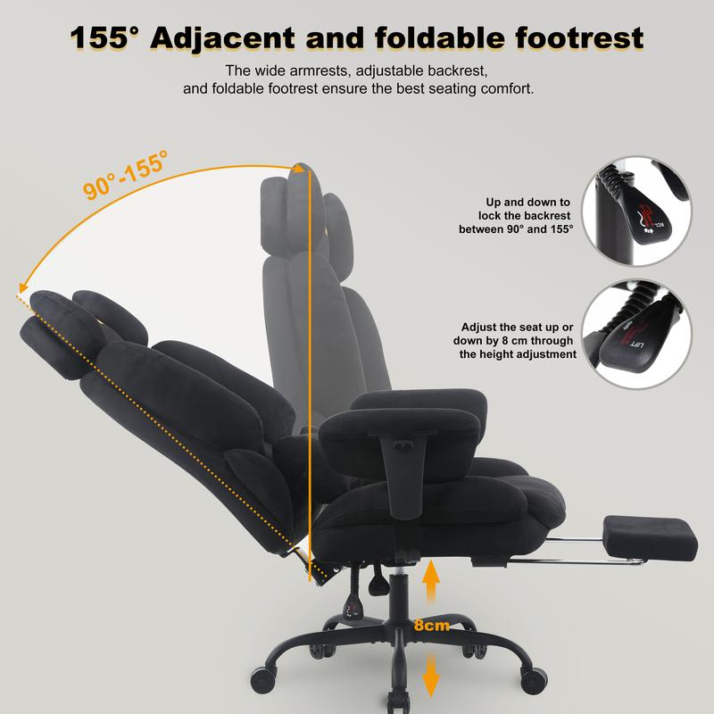 SYMINO Canapé gaming, fauteuil gamer, fauteuil canapé ergonomique avec fausse fourrure — vignette 4
