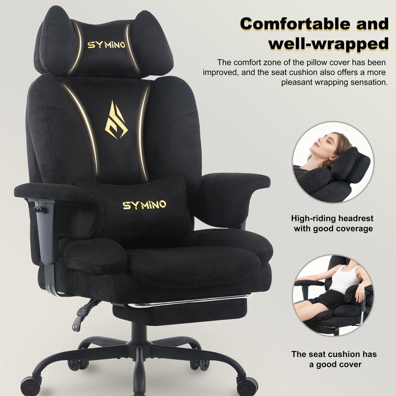 SYMINO Canapé gaming, fauteuil gamer, fauteuil canapé ergonomique avec fausse fourrure — vignette 5