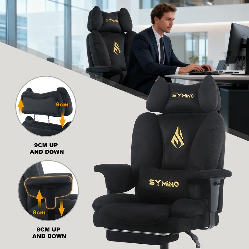 SYMINO Canapé gaming, fauteuil gamer, fauteuil canapé ergonomique avec fausse fourrure — vignette 6