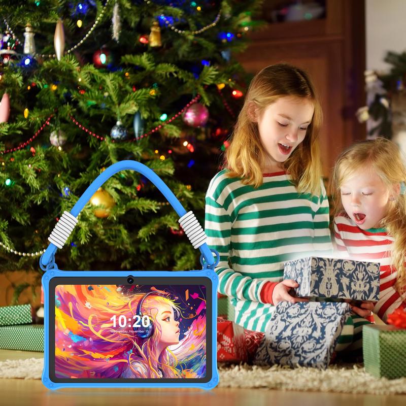 Tablette éducative élégante de 7 pouces pour enfants Système Android 13 4 Go de RAM (2 Go + 2 Go extensible) 32 Go de stockage Double caméra avant et arrière Étui de protection en silicone inclus — vignette 8