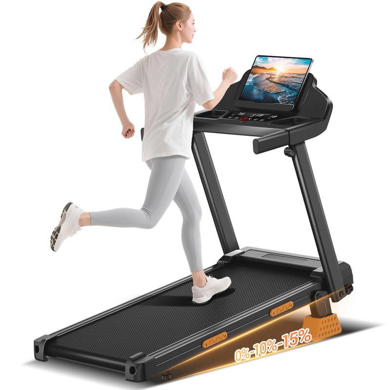 Tapis roulant pliable UMAY SF20, inclinaison manuelle réglable à 15 %, vitesse maximale de 12 km/h, puissance 3,0 ch, capacité de charge 180 kg, moteur ultra silencieux amélioré, écran LED et 12 programmes
