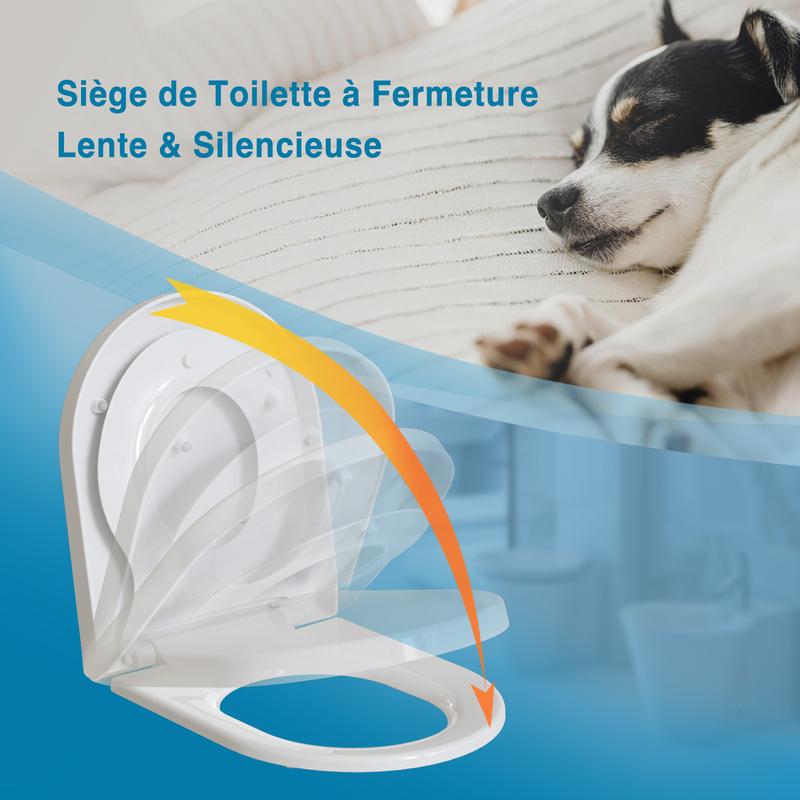 TODOT Abattant WC Familial Forme en D, Lunette de Toilette avec Siège Enfant Magnétique, Frein de Chute et Charnière Réglable, Siège de Toilette pour Adultes et Enfants, Démontage Rapide — vignette 3