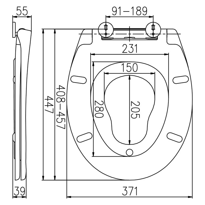 TODOT Abattant WC Familial, Lunette de Toilette avec Siège Enfant Magnétique, Frein de Chute et Charnière Réglable, Abattant WC en Polyéthylène pour Adultes et Enfants — vignette 2