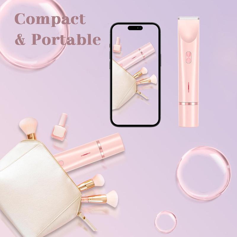 Tondeuse électrique pour femme, 1 boîte tondeuse à double tête & accessoires, usage humide & sec, rasoir électrique pour femme et homme pour jambes, aisselles, bikini, tondeuse portable — vignette 8