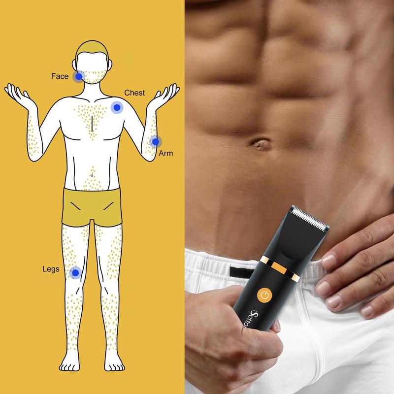 Tondeuse électrique pour poils du corps 3 en 1, tondeuse sans fil pour la région de l’aine pour hommes, rasoir électrique étanche, outil d’épilation pour hommes, tondeuse publique portable, idéale pour un usage quotidien des hommes — vignette 4