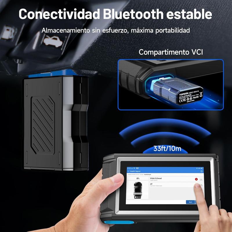 TOPDON AD800 BT2 Valise Diagnostic Auto OBD2 Bluetooth, Tous Systèmes, 28 Fonctions de Réinitialisation, Tests Actifs Bidirectionnels, Passerelle FCA, Protocole CAN-FD, Mise à Jour Gratuite à Vie — vignette 6