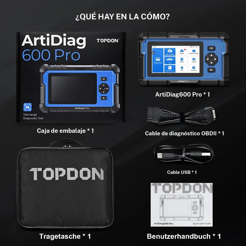 TOPDON ArtiDiag 600Pro outil d'analyse de diagnostic complet, équipé de 9 fonctions de maintenance, prend en charge les systèmes Android et iOS, version améliorée de AD600S / AD500, mises à niveau gratuites à vie — vignette 9