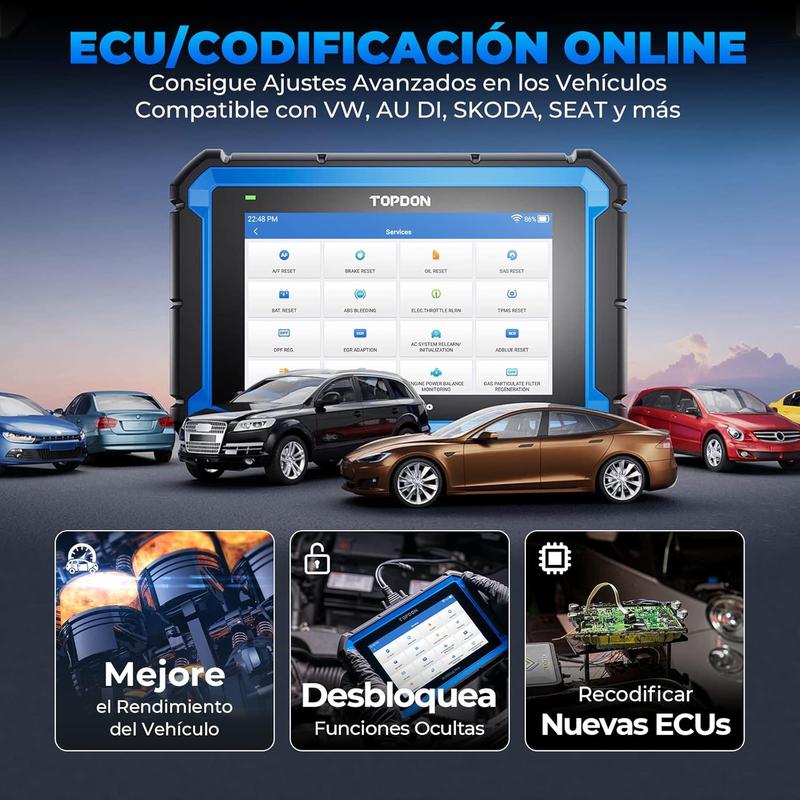 TOPDON ArtiDiag Pro diagnostic automobile multi-marques, diagnostic OBD2, contrôle bidirectionnel, codage de l’ECU/en ligne & diagnostic complet des systèmes au niveau OE pour plus de 100 marques, 35+ services d’entretien — vignette 3