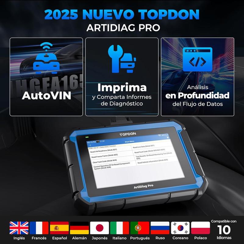 TOPDON ArtiDiag Pro diagnostic automobile multi-marques, diagnostic OBD2, contrôle bidirectionnel, codage de l’ECU/en ligne & diagnostic complet des systèmes au niveau OE pour plus de 100 marques, 35+ services d’entretien — vignette 5