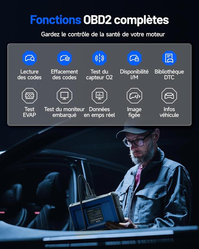 TOPDON ArtiDiag600S Valise Diagnostic Auto OBD2, Outil Diagnostic Voiture pour 4 Systèmes, 9 Fonctions de Réinitialisation sur Huile/Frein/SAS/BMS/ABS/DPF/TPMS/Accélérateur, Fonctions OBD2 Complètes — vignette 3