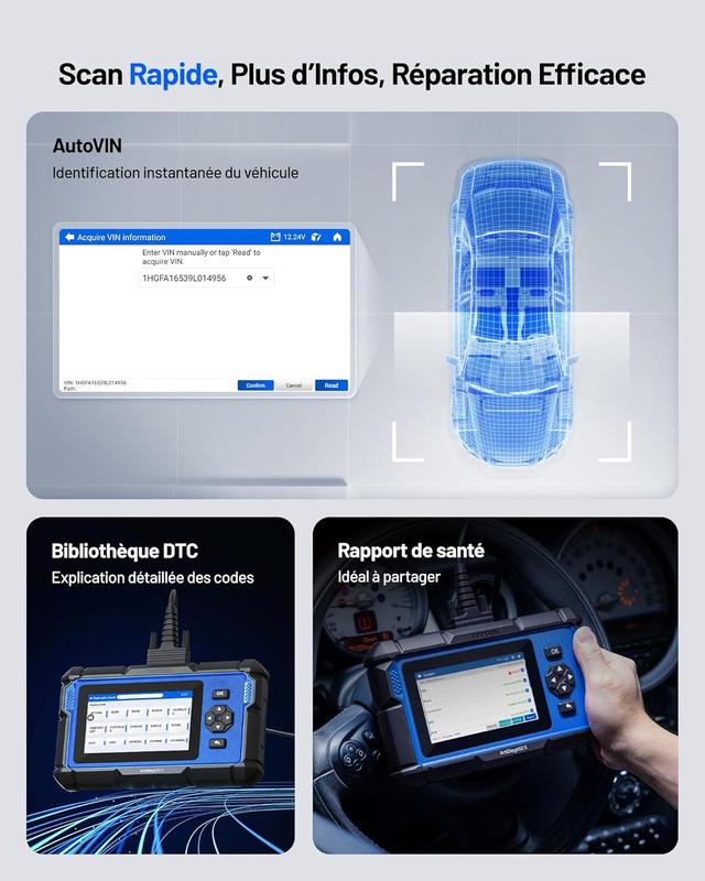 TOPDON ArtiDiag600S Valise Diagnostic Auto OBD2, Outil Diagnostic Voiture pour 4 Systèmes, 9 Fonctions de Réinitialisation sur Huile/Frein/SAS/BMS/ABS/DPF/TPMS/Accélérateur, Fonctions OBD2 Complètes — vignette 6