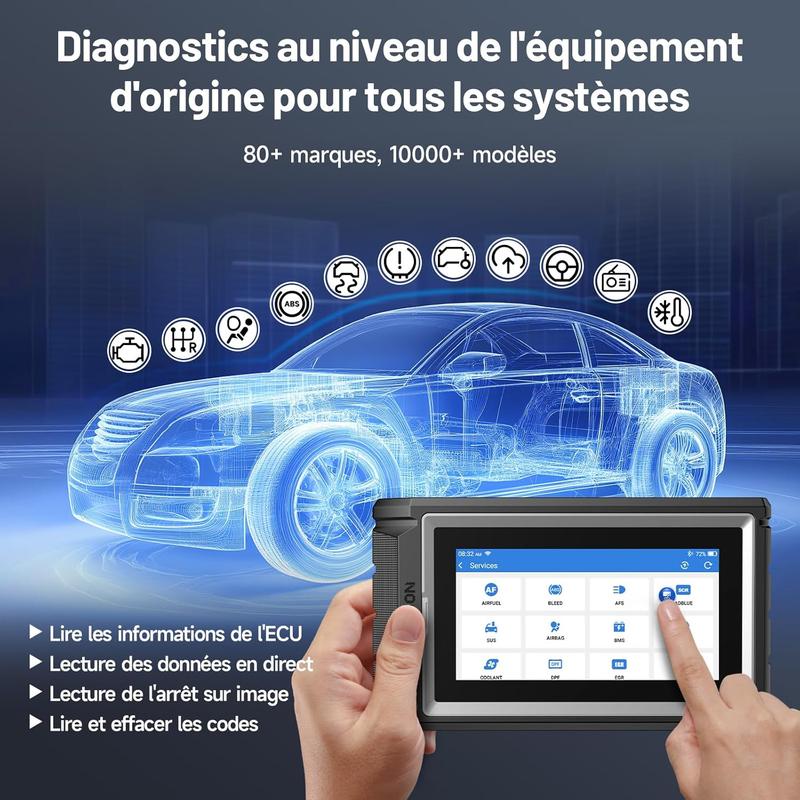 TOPDON ArtiDiag800 BT 2, Bluetooth Outil de Diagnostic Tous systèmes, 28+ Fonctions de Maintenance, accès à la passerelle FCA et protocole Can-FD, Test Actif, 2 Ans de Mises à Jour Gratuites — vignette 4