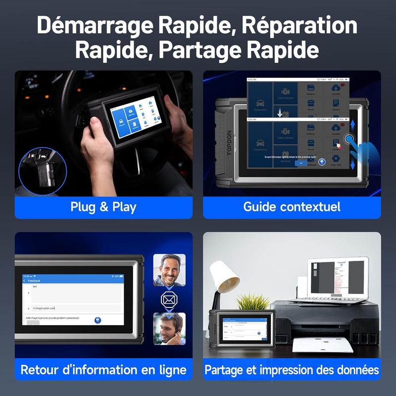 TOPDON ArtiDiag800 BT 2, Bluetooth Outil de Diagnostic Tous systèmes, 28+ Fonctions de Maintenance, accès à la passerelle FCA et protocole Can-FD, Test Actif, 2 Ans de Mises à Jour Gratuites — vignette 7