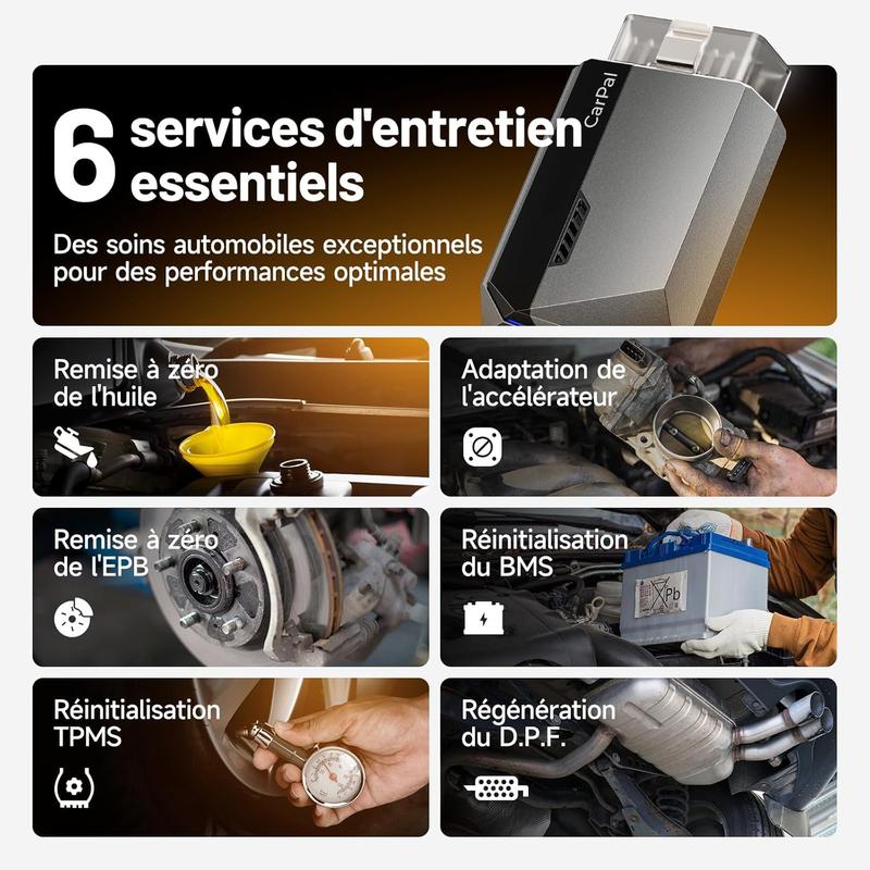 TOPDON Carpal Valise Diagnostic Auto, Scanner OBD2 Tous systèmes, Diagnostic Voiture Bluetooth sans Fil, 6 Services de Réinitialisation, AutoVIN, Inspection Moteur, Smog Check, Guide de Réparation — vignette 5