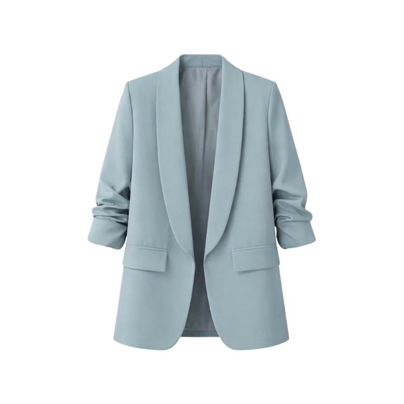 ÜTOPYA Blazer américain à manches froncées grande taille curvy | Mode Femme | Blazer | Froncé | Décontracté | Coupe ample — vignette 4