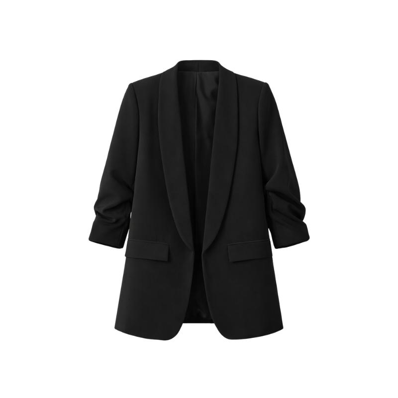 ÜTOPYA Blazer américain à manches froncées grande taille curvy | Mode Femme | Blazer | Froncé | Décontracté | Coupe ample — vignette 6