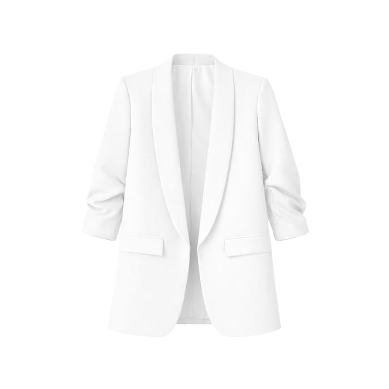 ÜTOPYA Blazer américain à manches froncées grande taille curvy | Mode Femme | Blazer | Froncé | Décontracté | Coupe ample — vignette 7