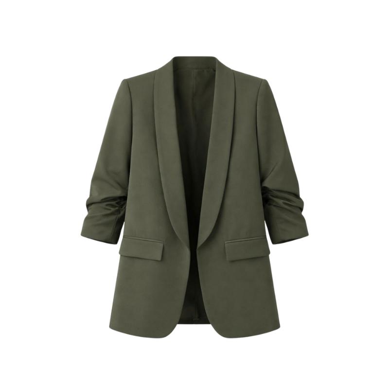 ÜTOPYA Blazer américain à manches froncées grande taille curvy | Mode Femme | Blazer | Froncé | Décontracté | Coupe ample — vignette 8