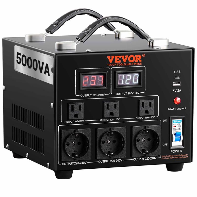Transformateur convertisseur de tension VEVOR, transformateur pas à pas robuste, convertit de 110 V vers 220 V et de 220 V vers 110 V
