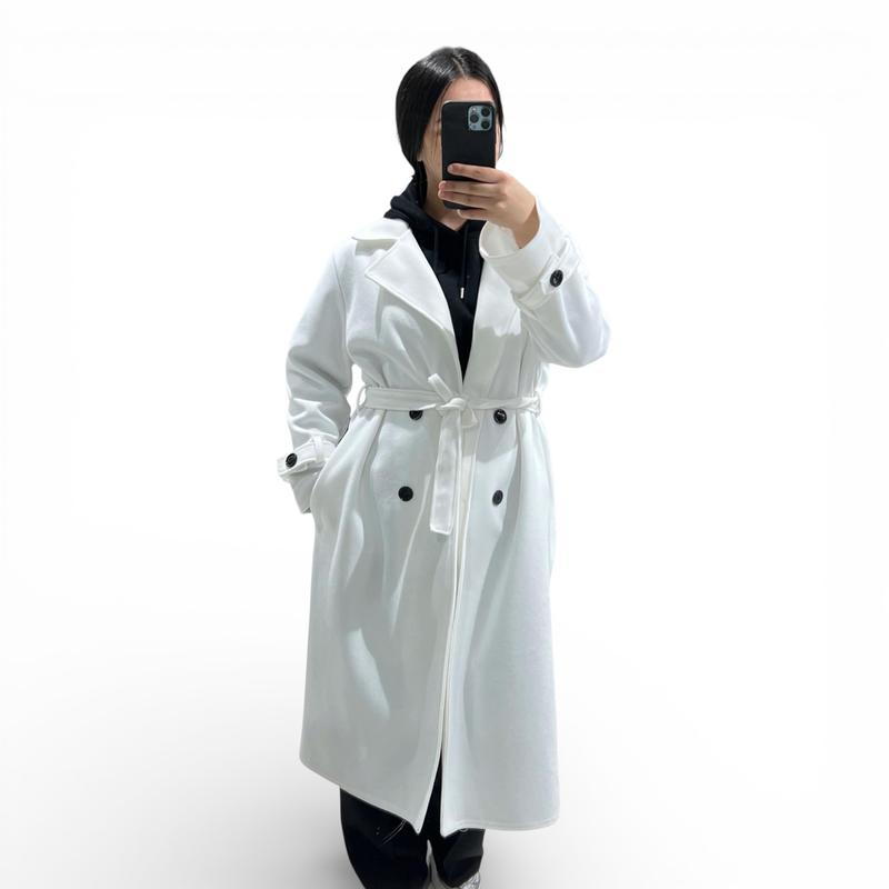 Trench 415 Hiver Long Oversize Femme Chic Ceinture Ajustable Maxi Length Boutons Effet Écaille Style Casual et Tendance — vignette 9