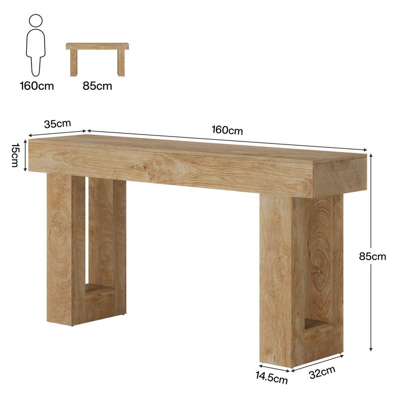 Tribesigns - Table Console de 160 cm de Long, canapé rectangulaire derrière le canapé, Table de ferme pour l'entrée, le couloir, le salon — vignette 2