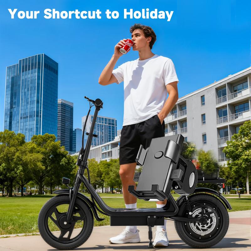 Trottinette Électrique XLX – Pneus Gonflables de 14-inch Scooter, Trottinette Pliable et Portable pour les Trajets Domicile