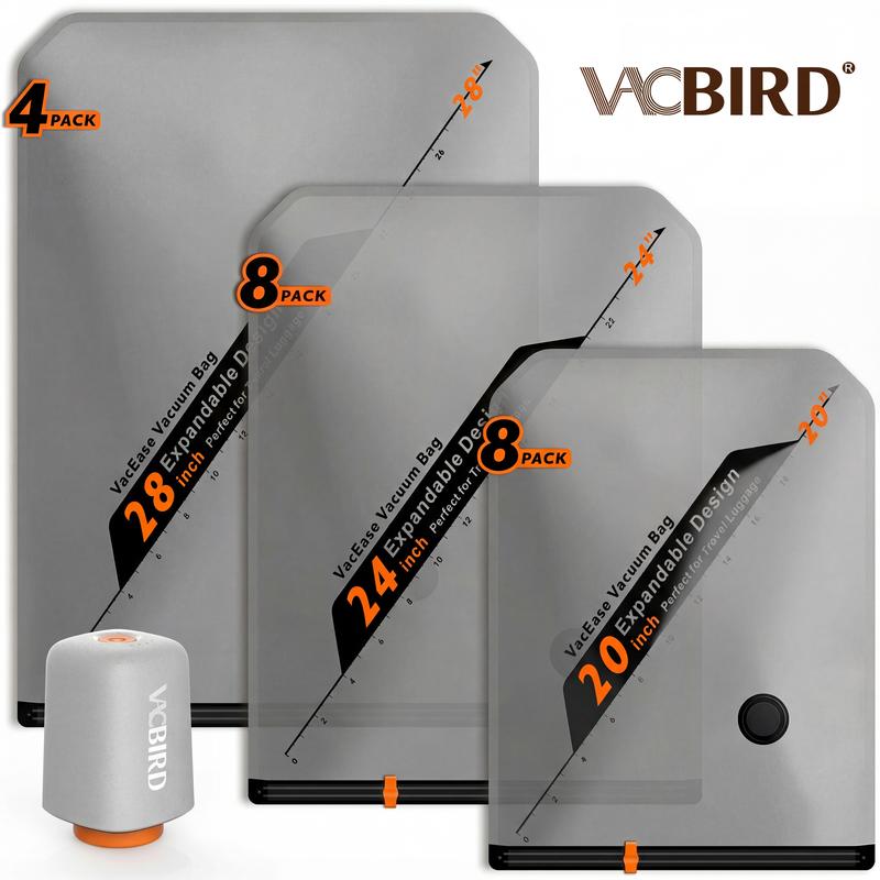 Turbo X8 sac arrondi à Compression mains libres, Transparent et clair, 5kpa, Compression haute efficacité, sans fil et Rechargeable, léger et Portable, semi transparent, tailles de voyage personnalisées