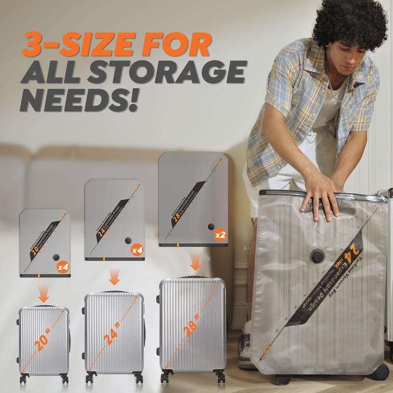 Turbo X8 sac arrondi à Compression mains libres, Transparent et clair, 5kpa, Compression haute efficacité, sans fil et Rechargeable, léger et Portable, semi transparent, tailles de voyage personnalisées — vignette 4