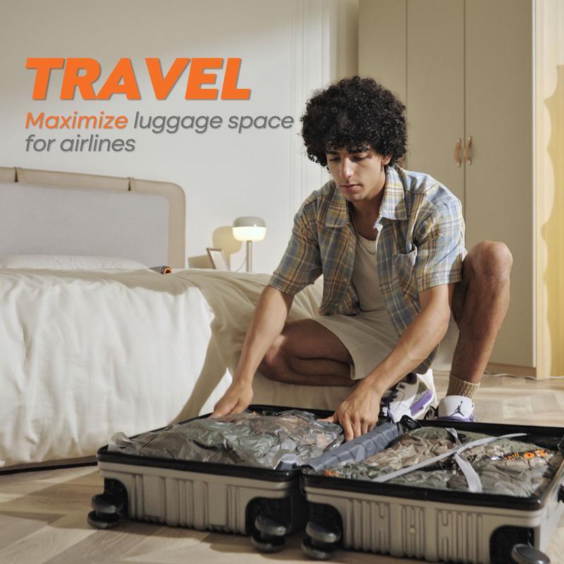 Turbo X8 sac arrondi à Compression mains libres, Transparent et clair, 5kpa, Compression haute efficacité, sans fil et Rechargeable, léger et Portable, semi transparent, tailles de voyage personnalisées — vignette 5