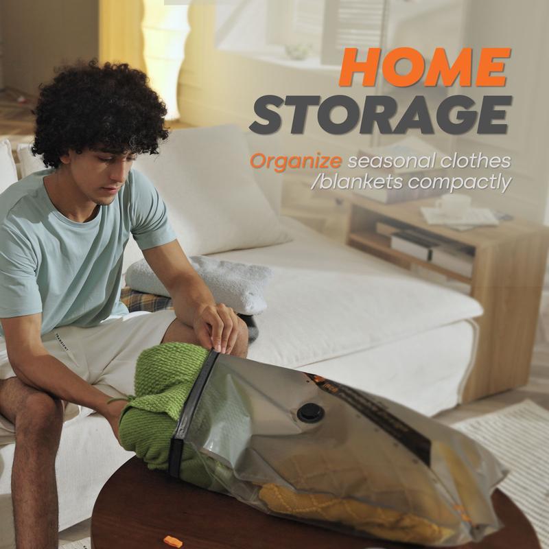 Turbo X8 sac arrondi à Compression mains libres, Transparent et clair, 5kpa, Compression haute efficacité, sans fil et Rechargeable, léger et Portable, semi transparent, tailles de voyage personnalisées — vignette 8