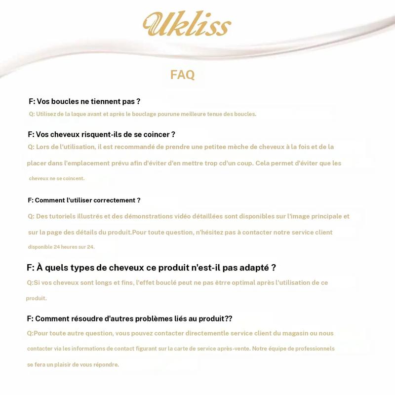 UKLISS Boucleur Automatique Tulicurl, Réduit les Dommages Thermiques, Chaleur Douce et Coiffage Rapide, Finition Brillante Salon Glow — vignette 3