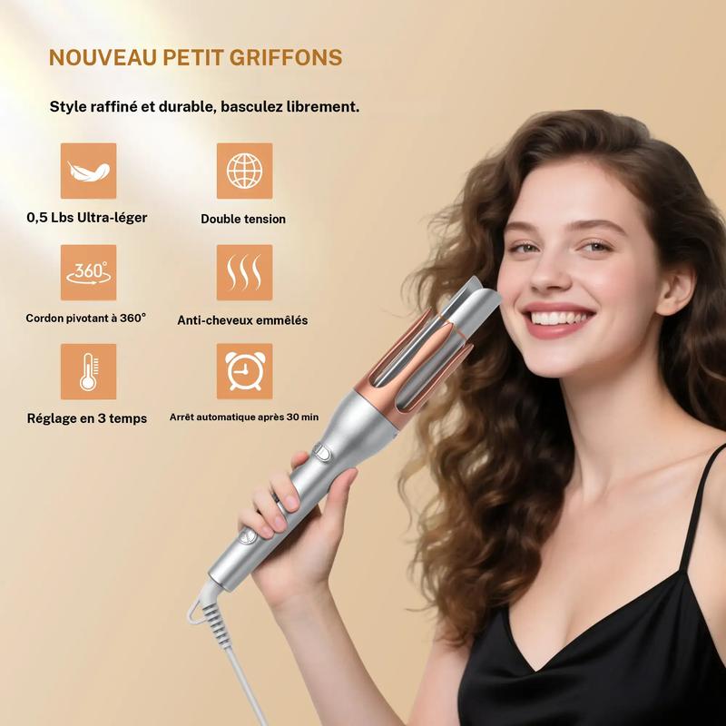 UKLISS Boucleur Automatique Tulicurl, Réduit les Dommages Thermiques, Chaleur Douce et Coiffage Rapide, Finition Brillante Salon Glow — vignette 4