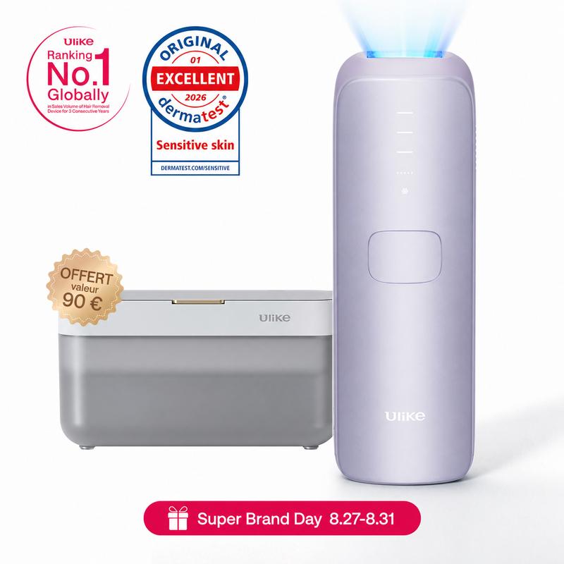 Ulike Air 3 Épilateur IPL pour les Femmes & Hommes – Épilation Laser avec Sapphire Ice Cooling, Résultats Durables et Presque Indolores, Tête Plate pour Corps et Visage, Lilas