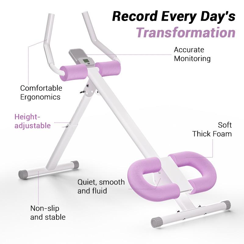 UMAY entraîneur de gainage réglable avec écran LCD, appareil de fitness pliable pour la musculation pour tout le corps — vignette 2