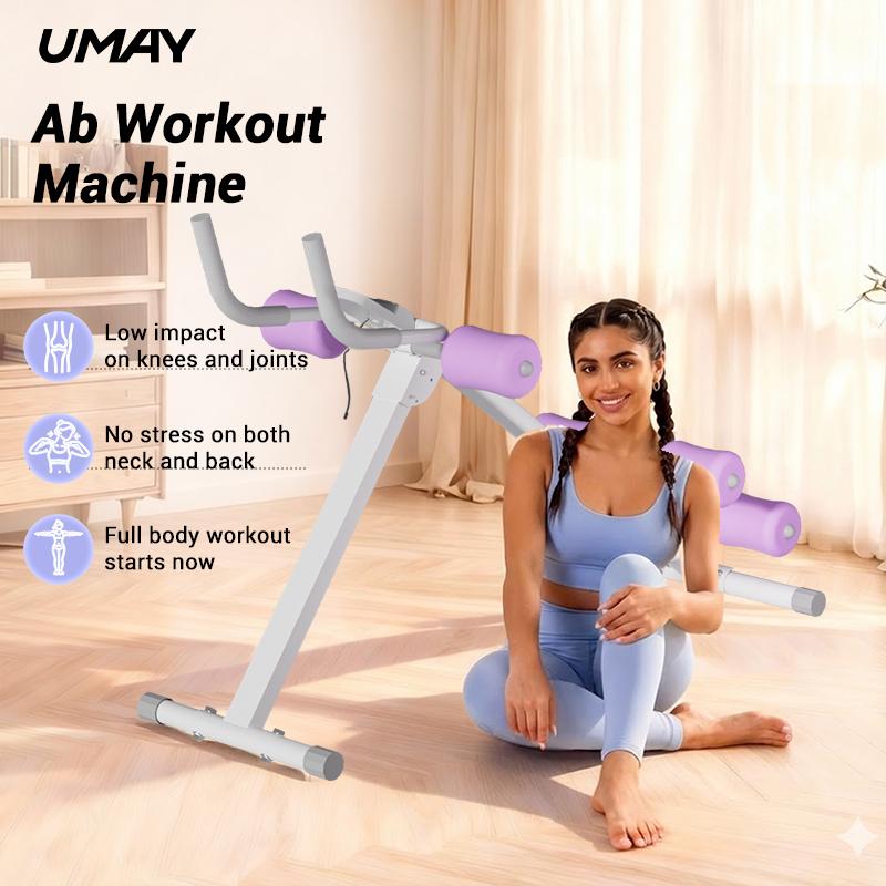 UMAY entraîneur de gainage réglable avec écran LCD, appareil de fitness pliable pour la musculation pour tout le corps — vignette 3