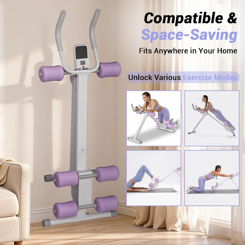 UMAY entraîneur de gainage réglable avec écran LCD, appareil de fitness pliable pour la musculation pour tout le corps — vignette 5
