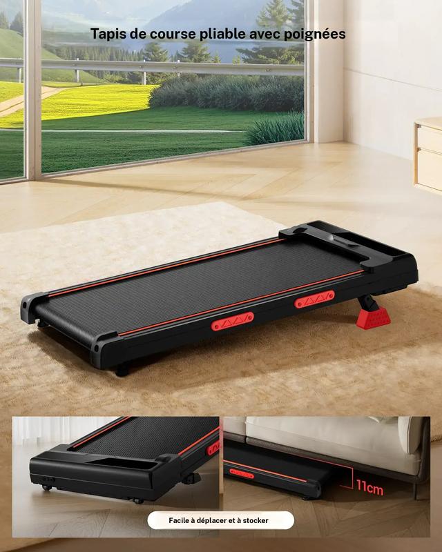UMAY tapis de course, avec inclinaison manuelle de 0 à 15 %, moteur silencieux de 2,5 CV, vitesse de 1 à 10 km/h, capacité maximale de 136 kg, tapis de course domestique — vignette 8