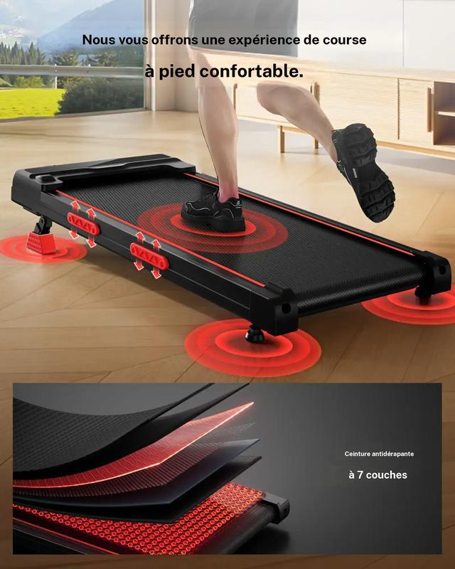 UMAY tapis de course, avec inclinaison manuelle de 0 à 15 %, moteur silencieux de 2,5 CV, vitesse de 1 à 10 km/h, capacité maximale de 136 kg, tapis de course domestique — vignette 9