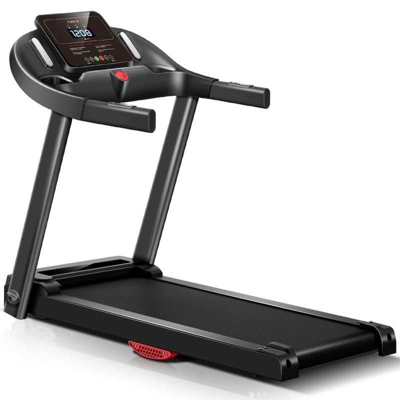 UMAY tapis de course P9 pour la maison, tapis de course pliable avec moniteur de fréquence cardiaque, tapis de marche pliable avec 12 Programmes, système à double coussin, 14 km / h