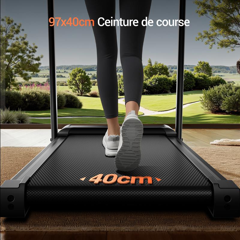 UMAY Tapis de Course Pliable pour Maison – Inclinaison 15 %, 12 km/h, Moteur 3.0 HP, Écran LED, Charge Max 136 kg — vignette 6