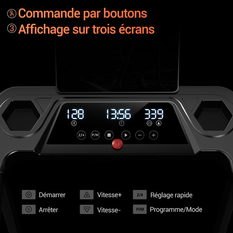 UMAY Tapis de Course Pliable pour Maison – Inclinaison 15 %, 12 km/h, Moteur 3.0 HP, Écran LED, Charge Max 136 kg — vignette 8