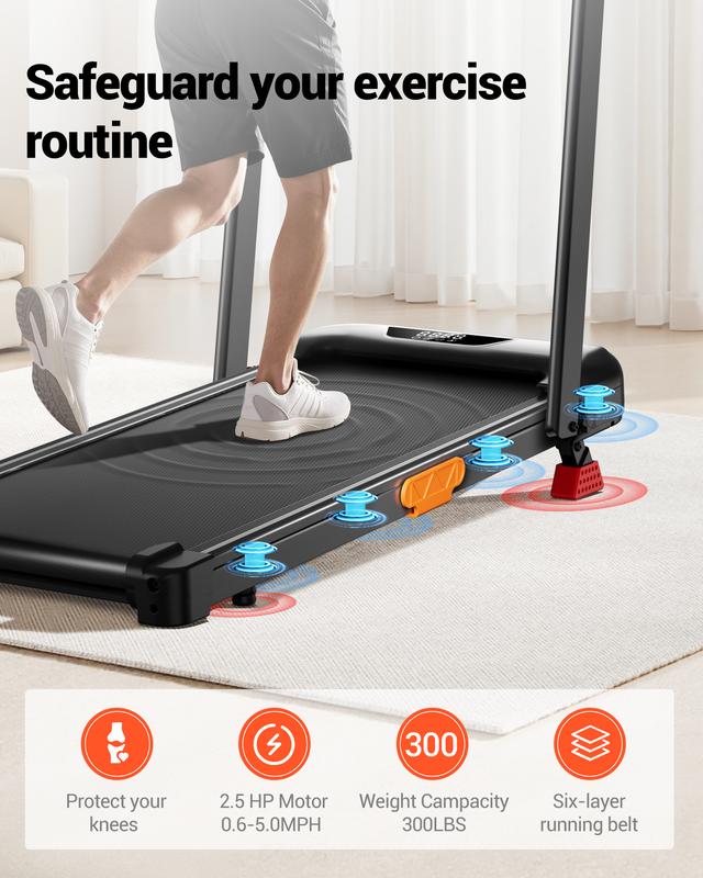 UMAY Tapis roulant pliable avec pente de 15 %, tapis de courseet marcheur 2 en 1 avec pente, moteur silencieux, supportejusqu'à 136 kg — vignette 6