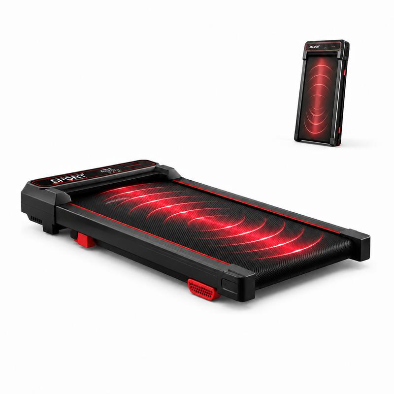 UMAY U19 tapis de marche à vibrations, tapis de course 2‑en‑1 avec mode d’intervalles à vibrations intelligente, moteur silencieux, équipement de fitness compact pour la maison et le bureau