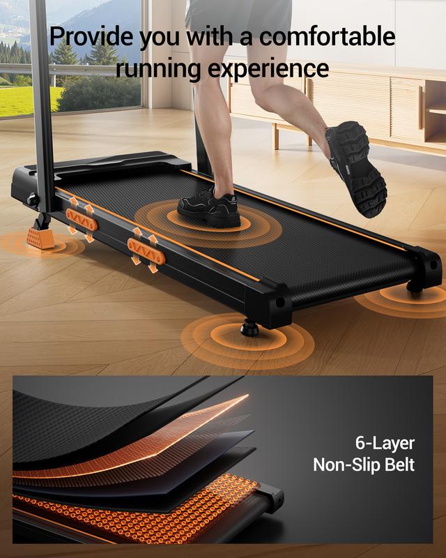 UMAY X5F tapis de marche inclinable à 16 %, vitesse jusqu’à 10 km/h, écran LED, télécommande, moteur silencieux de 2,5 ch, machine compacte pour la maison et le bureau, supporte jusqu’à 136 kg — vignette 7