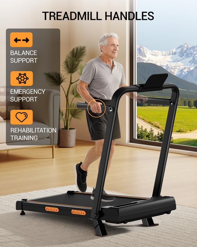 UMAY X5F tapis de marche inclinable à 16 %, vitesse jusqu’à 10 km/h, écran LED, télécommande, moteur silencieux de 2,5 ch, machine compacte pour la maison et le bureau, supporte jusqu’à 136 kg — vignette 8
