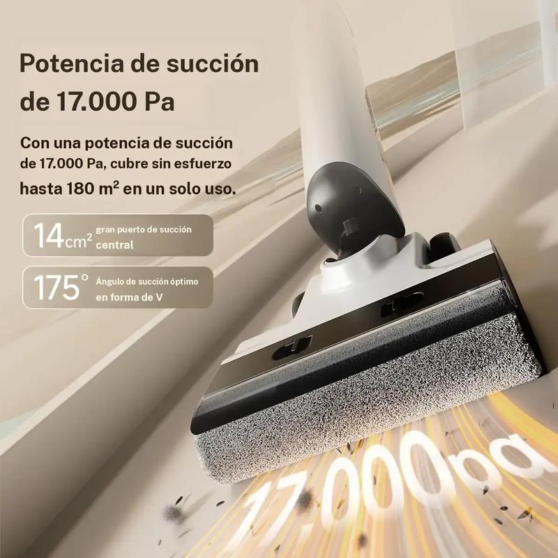 Uwant D500 aspirateur à eau/air, contrôle des odeurs dans le réservoir d’égouttage, balai de lavage inclinable à 180°, puissance d’aspiration de 17 kPa, séchage à air chaud jusqu’à 65 °C, auto nettoyant, conduit de fibre libre, étanchéité IPX6 pour sols — vignette 4