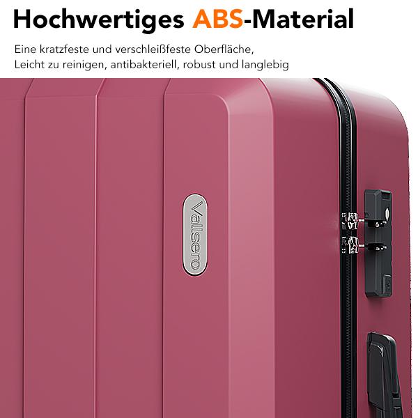 VALLSERO Ensemble de bagages 5 pièces avec serrure TSA en polycarbonne (PC) et résine ABS, valise rigide à cabine 20/24/28 inch avec 4 roues universelles, sac de voyage 12 L, sac de lavage 4,5 L — vignette 7