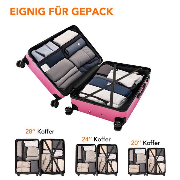 VALLSERO Ensemble de bagages 5 pièces avec serrure TSA en polycarbonne (PC) et résine ABS, valise rigide à cabine 20/24/28 inch avec 4 roues universelles, sac de voyage 12 L, sac de lavage 4,5 L — vignette 8