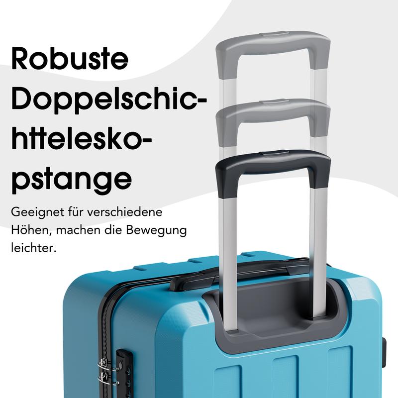 VALLSERO Ensemble de bagages 5 pièces avec serrure TSA en polycarbonne (PC) et résine ABS, valise rigide à cabine 20/24/28 inch avec 4 roues universelles, sac de voyage 12 L, sac de lavage 4,5 L — vignette 9