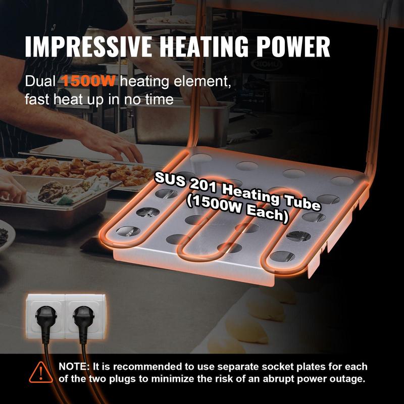 【Vente d’été VEVOR】 Friteuse électrique commerciale VEVOR, grande capacité de 24 L, friteuse de comptoir électrique avec deux paniers amovibles, friteuse double en acier inoxydable 5000 W pour la cuisine, les restaurants et un usage commercial, argentée — vignette 3